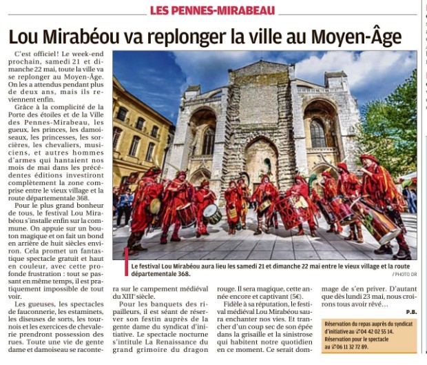 La Provence : Lou Mirabeou au Moyen-Age 2022