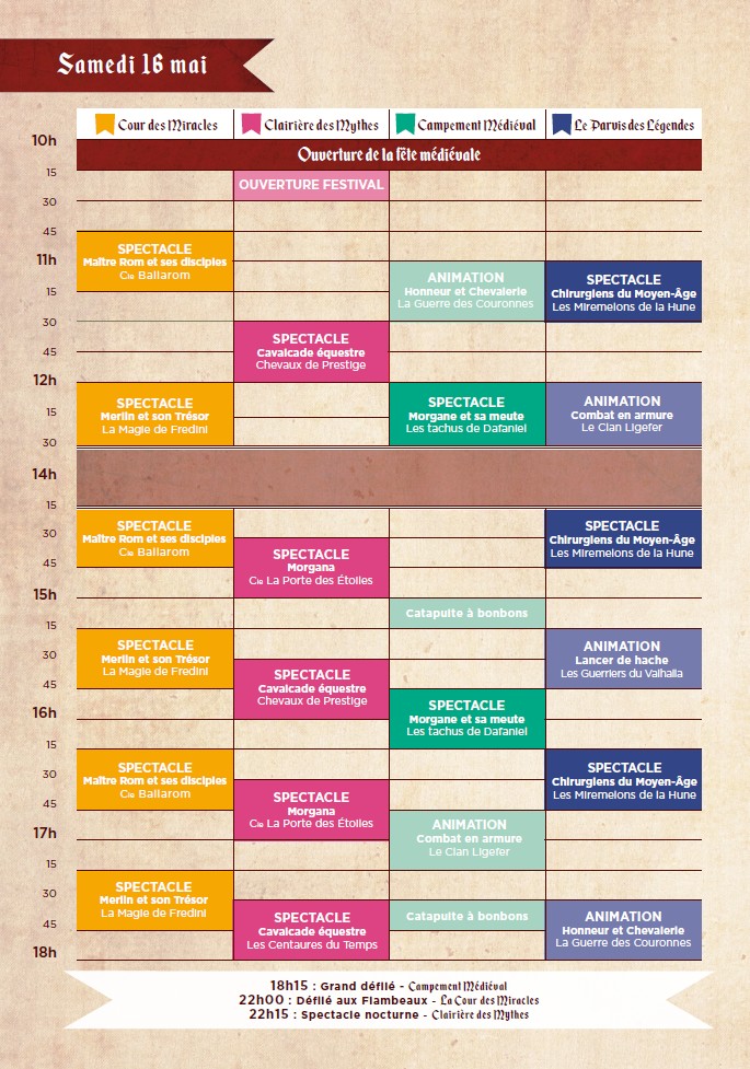 programme 16 mai